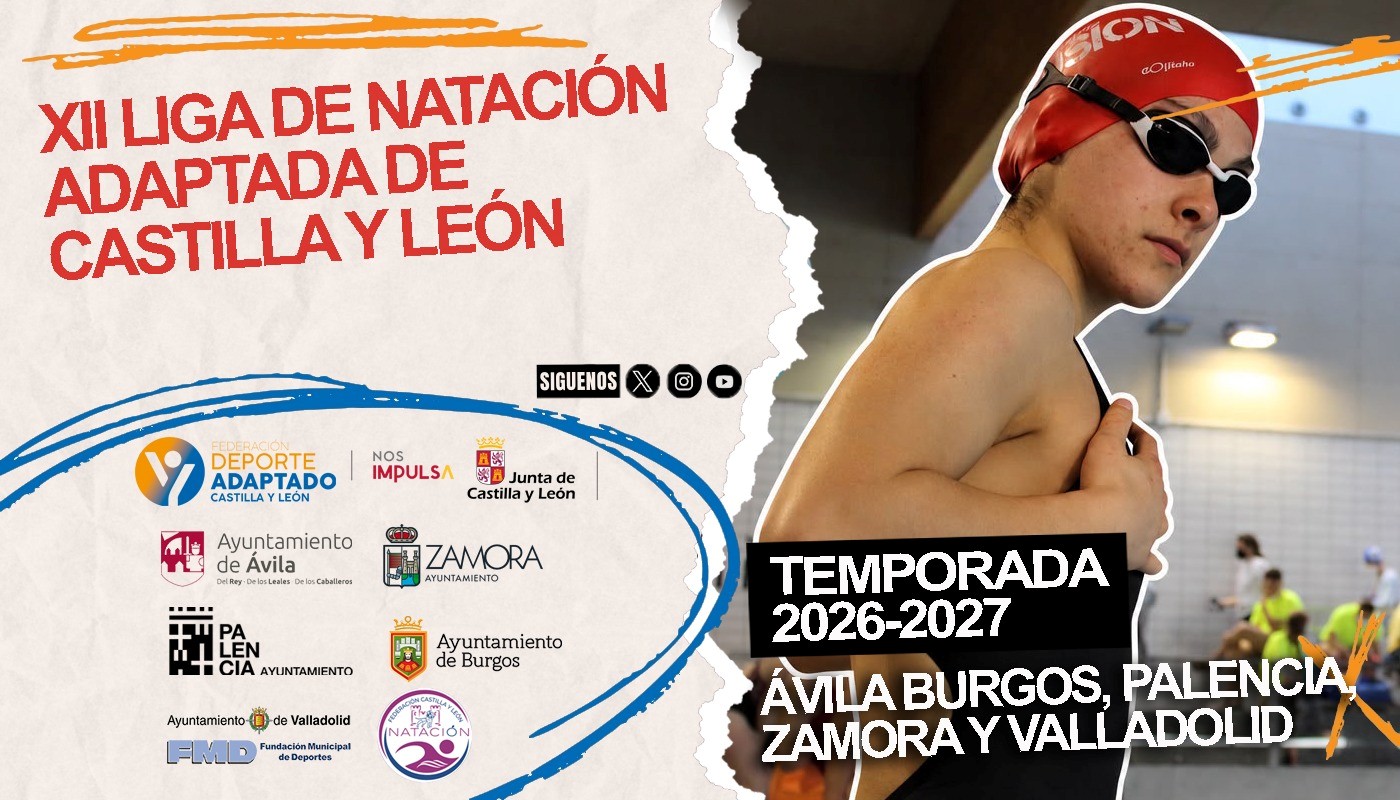 Cartel de XII Liga Regional de Natación Adaptada de Castilla y León
